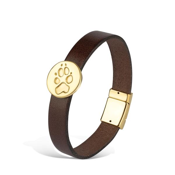 Lederarmband mit rundem Pfötchenabdruck Nugget